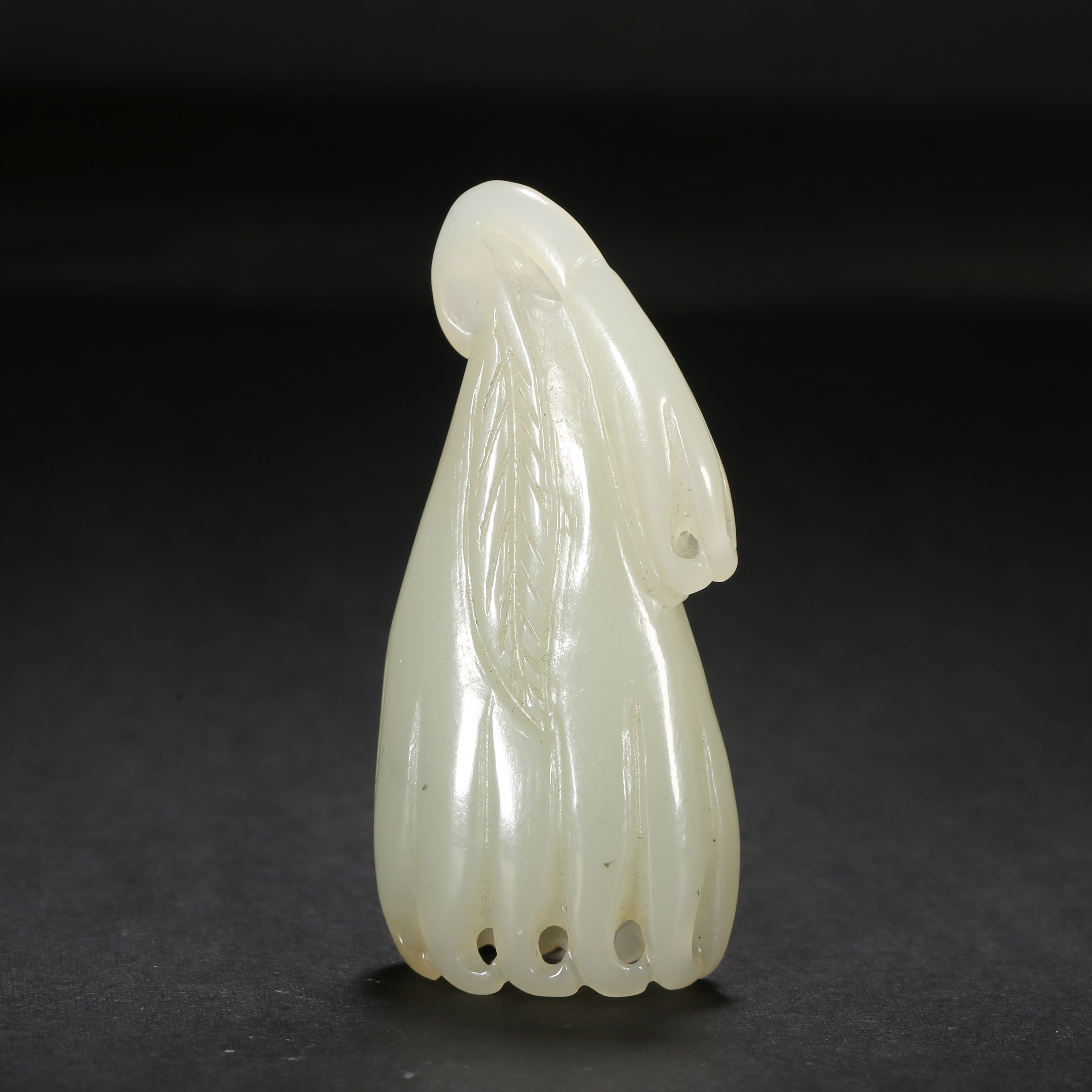 清代*白玉佛手吊坠/11LB3573/和田玉【北京文博】