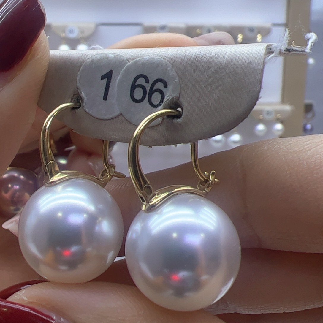 淡水珍珠耳饰18K金镶嵌