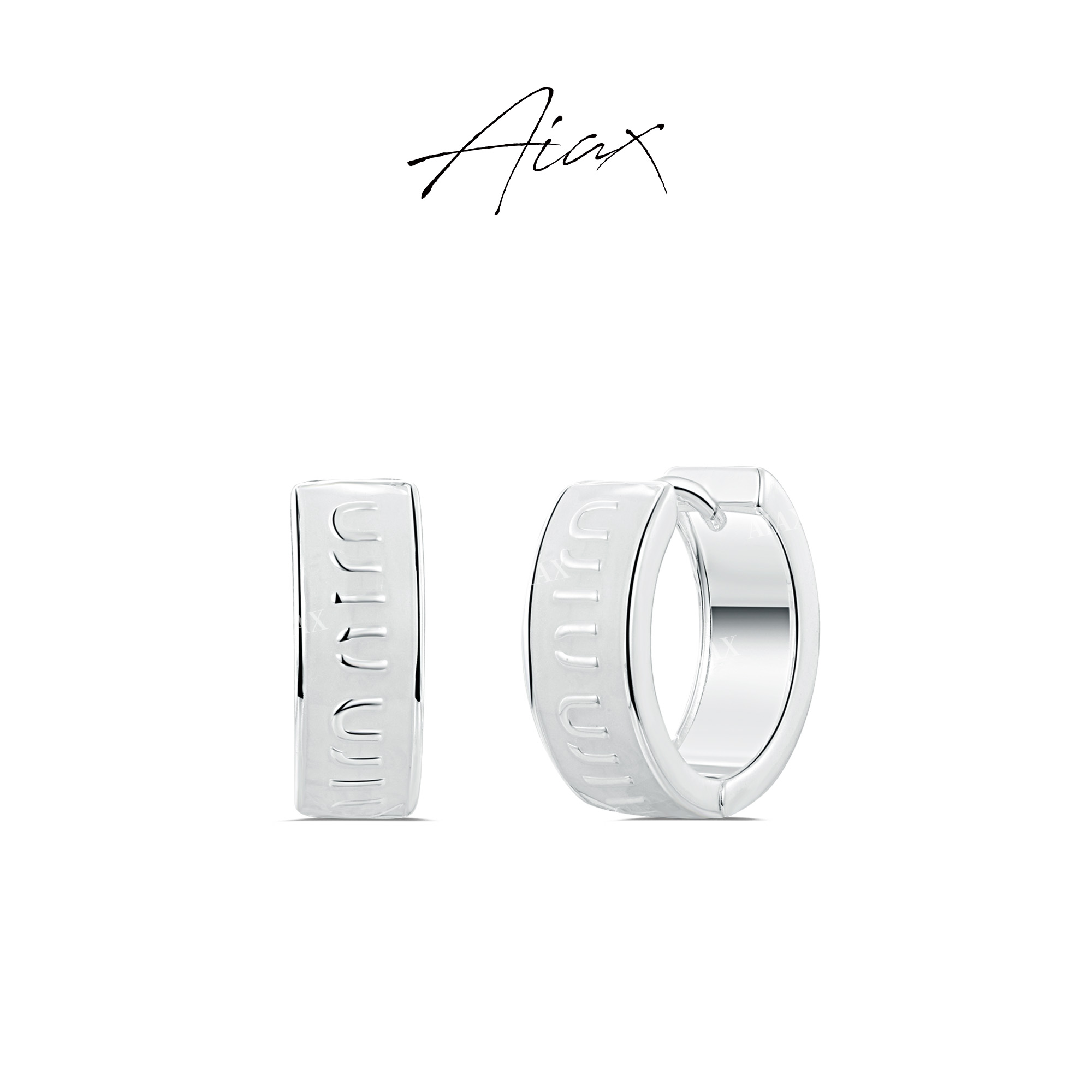 AIAX 618 轻奢简约时尚设计师气质珐琅字母耳扣耳环TSL986