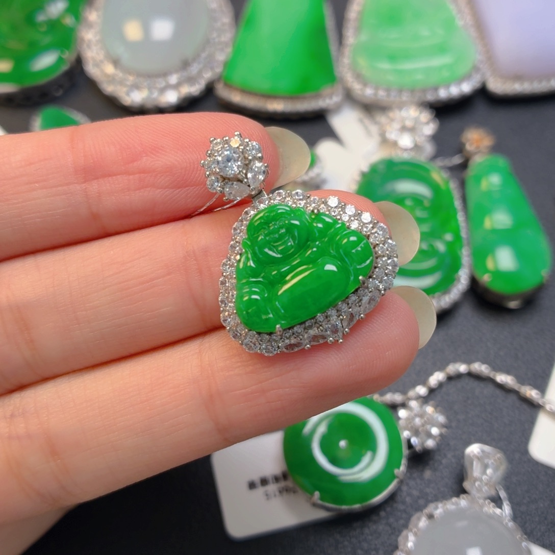 翡翠银S925镶嵌颈饰