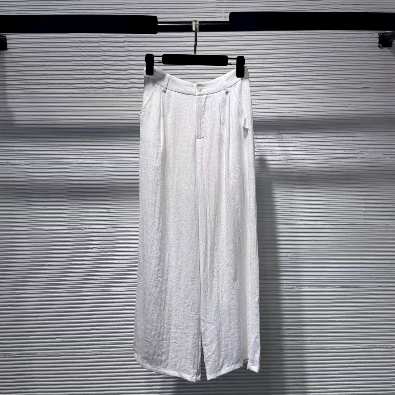 休闲高腰阔腿裤开叉百搭长裤老钱风休闲裤B212