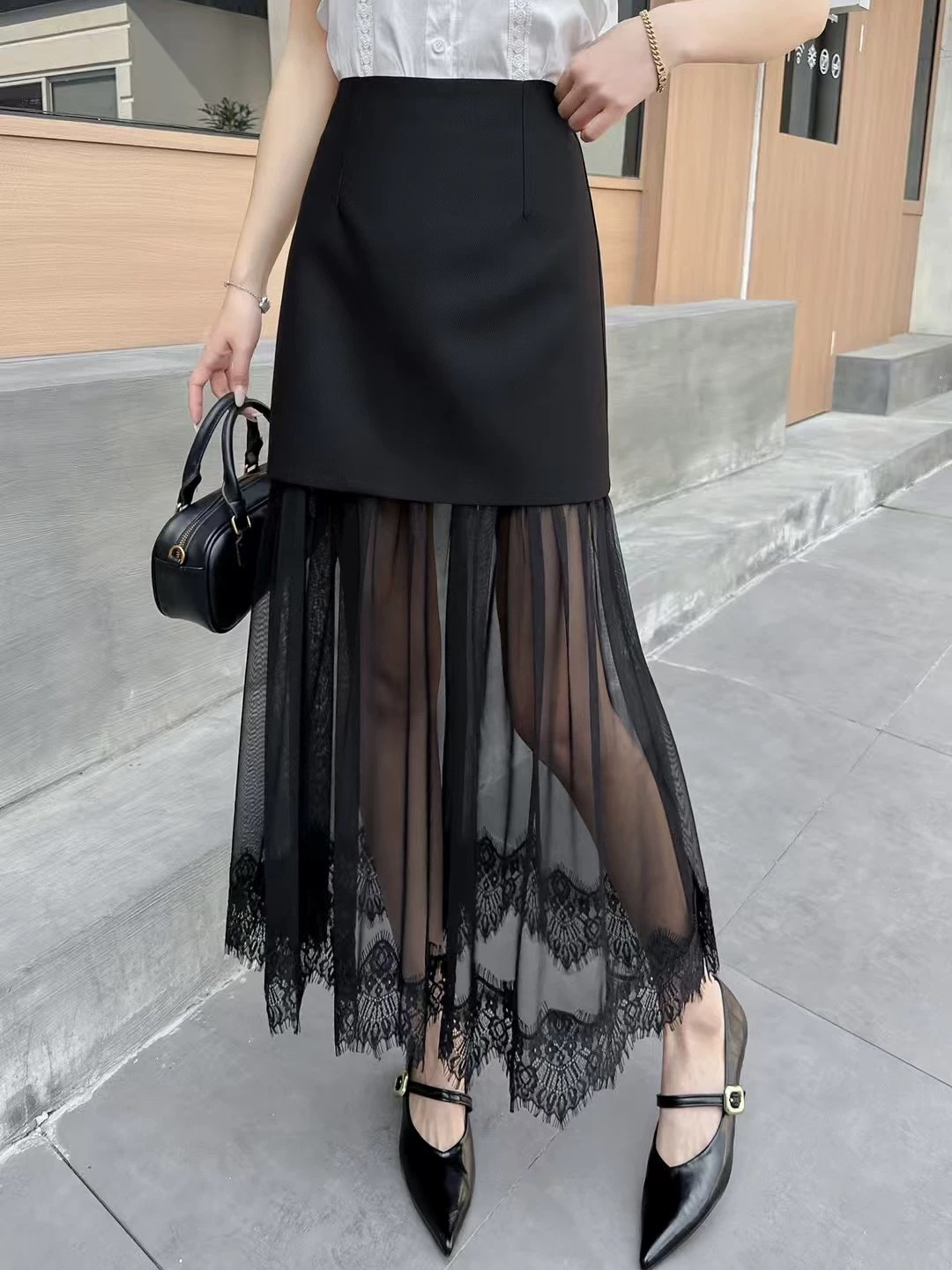 “O M /.up 时尚计划”高货小个子显瘦高腰莎莎百搭裤裙