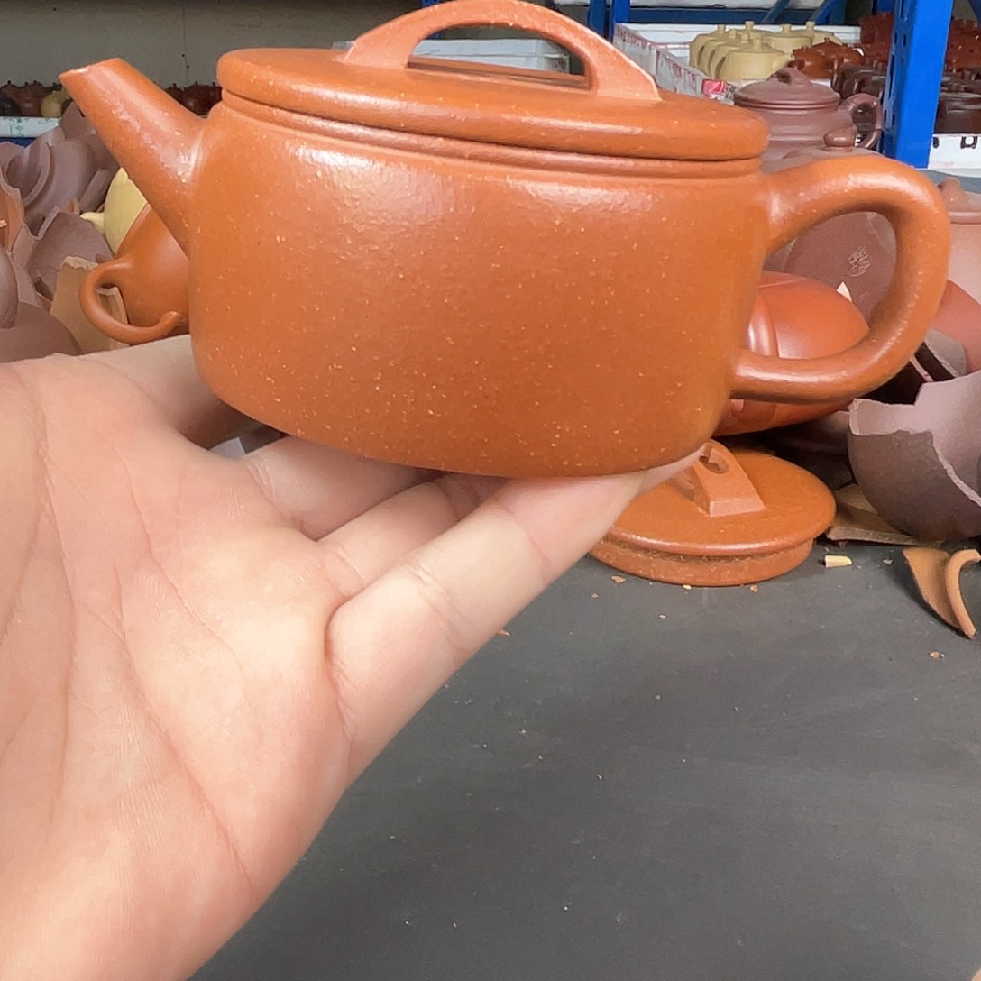 茶壶紫砂周开芳红降坡全手汉瓦200