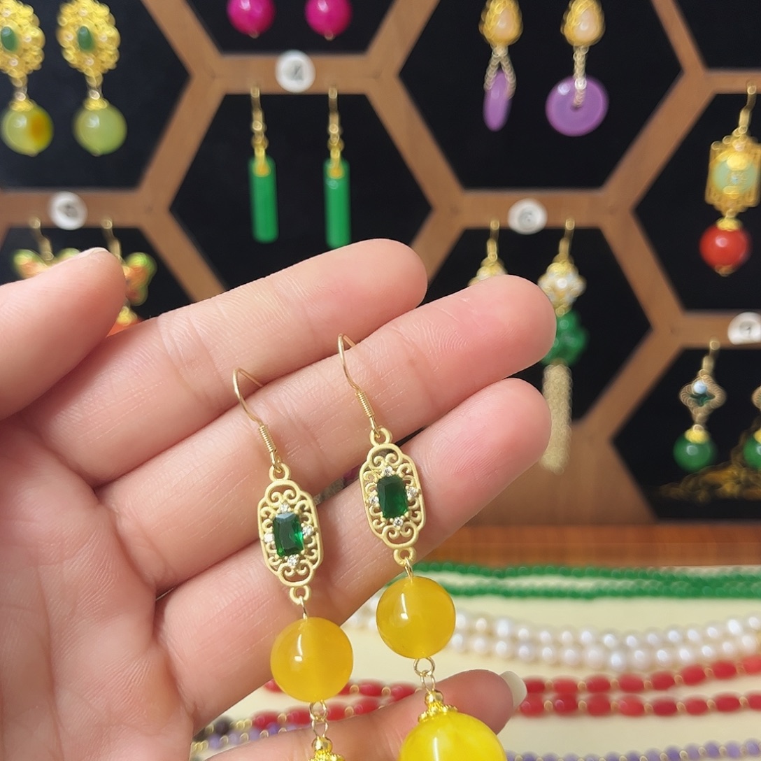 锆石合金925银耳饰