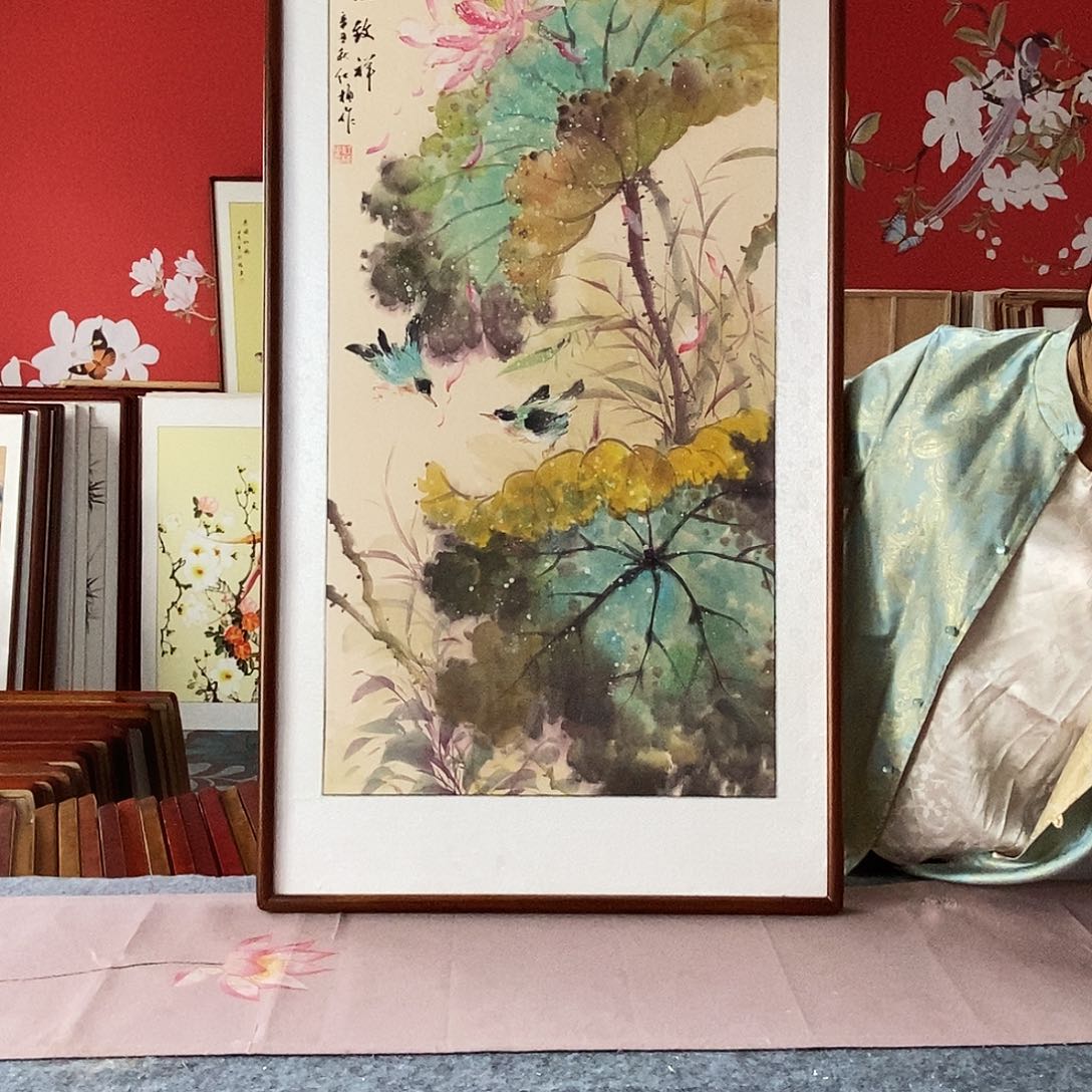 国画手写手绘带框包邮62✖️123国画作品