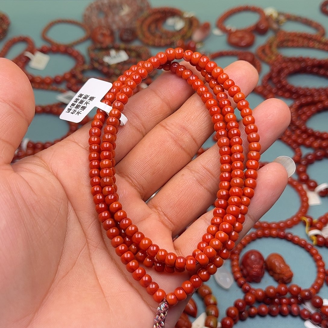 南红玛瑙未镶嵌手链苹果珠卡5 +