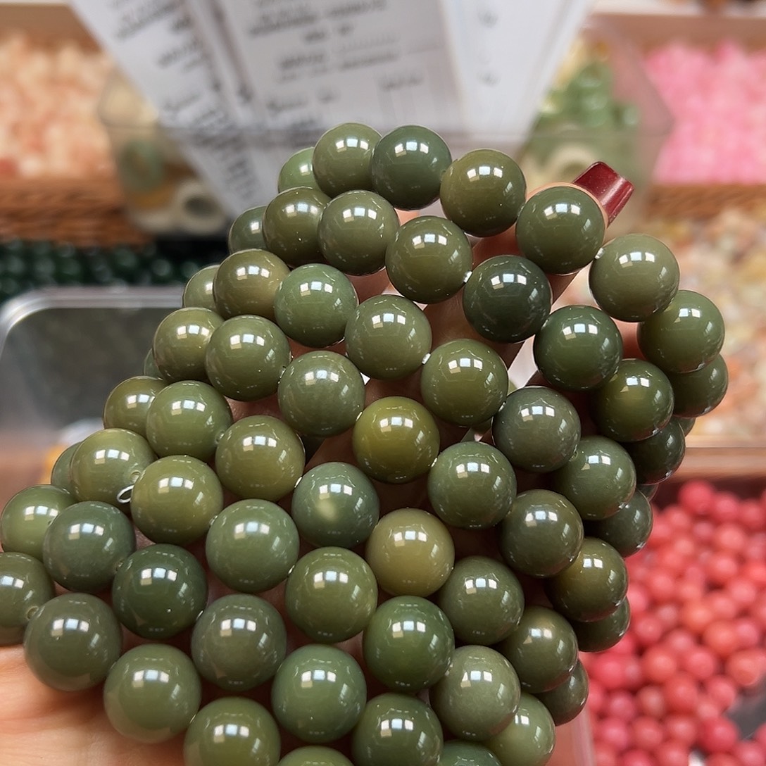 手串菩提根/象牙果卡13非料绿圆3条