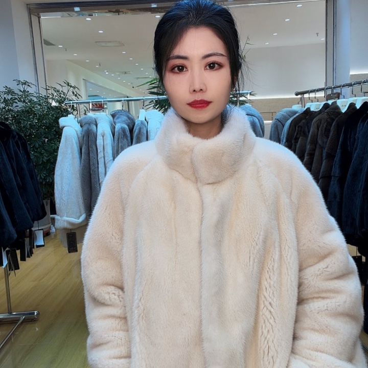 水貂皮进口短二貂皮大衣