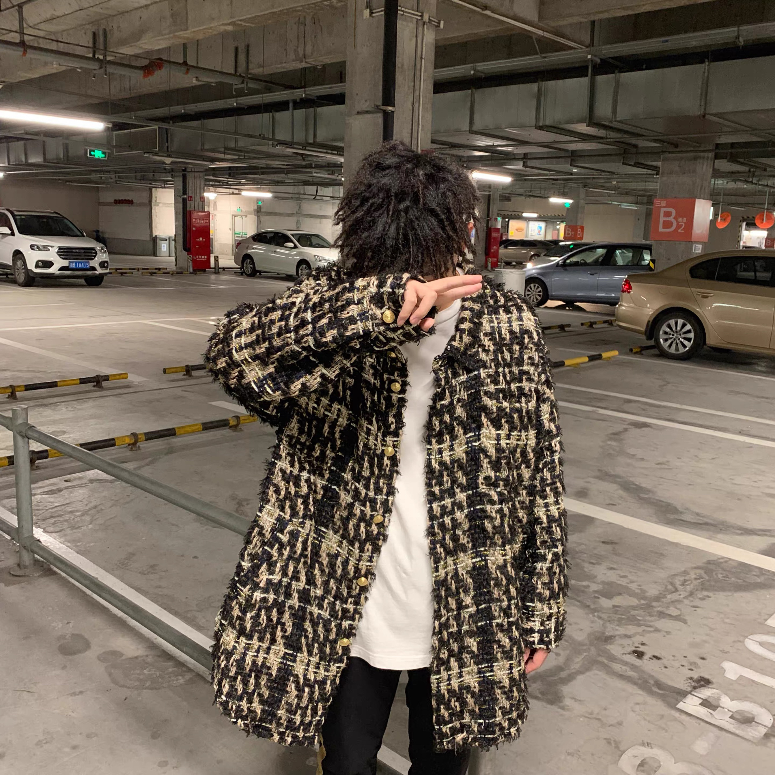 pureytalk黑金格子衬衫