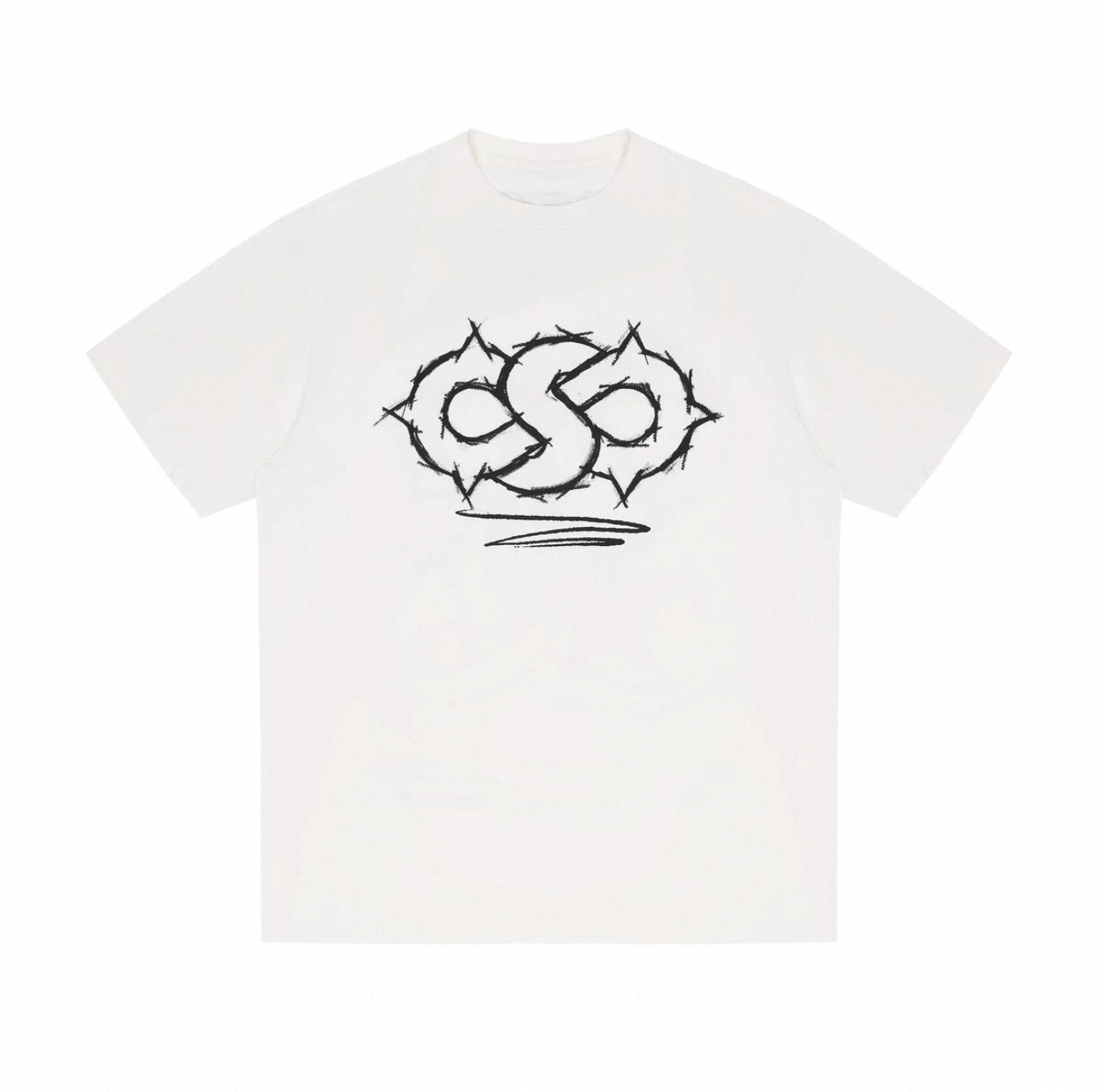 BIP手绘宇宙天气LOGO短袖男夏潮牌高街情侣t恤