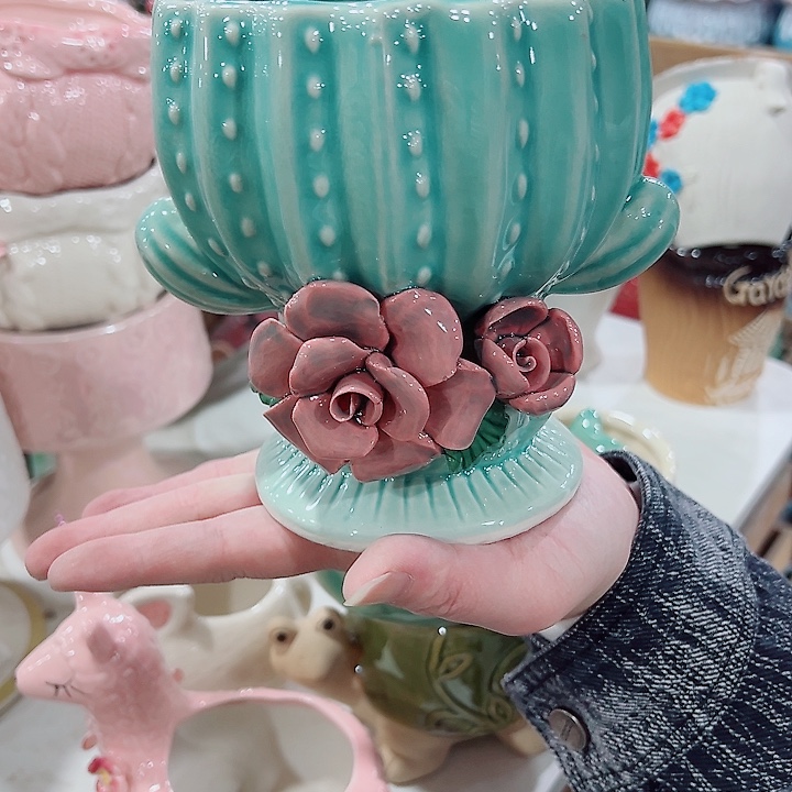 有孔，凑单福利满10元发货陶瓷多肉花盆！