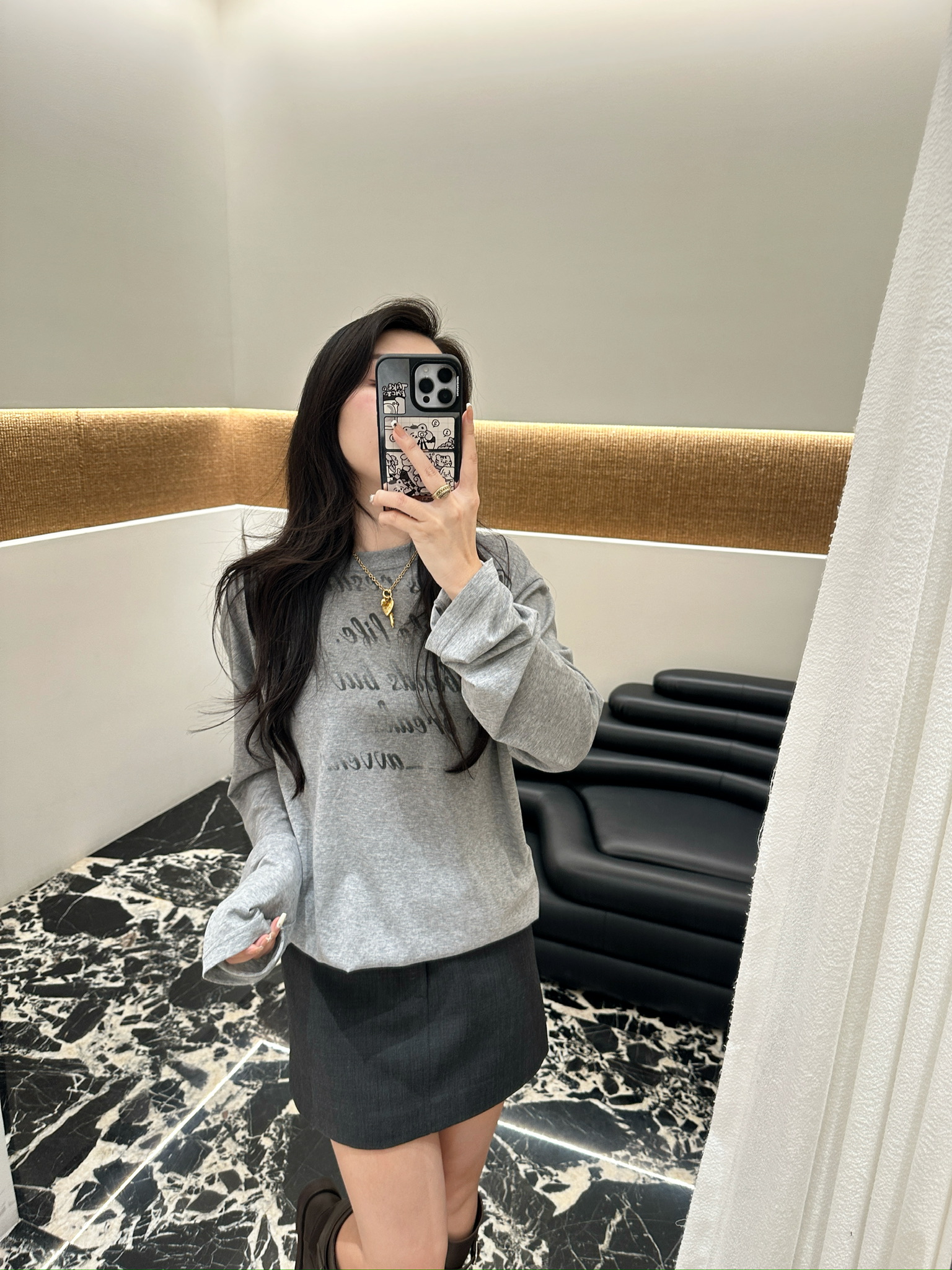 AVVENN 设计师品牌 渐变标语印花松弛感长袖T恤