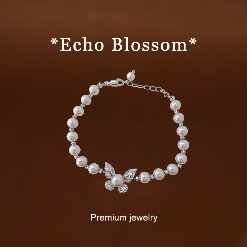 铜合金手链 镀K金2025款A040【银蝶珍珠】手链