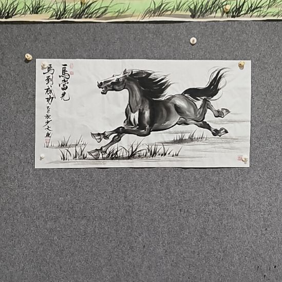 一马当先国画纯手绘作品