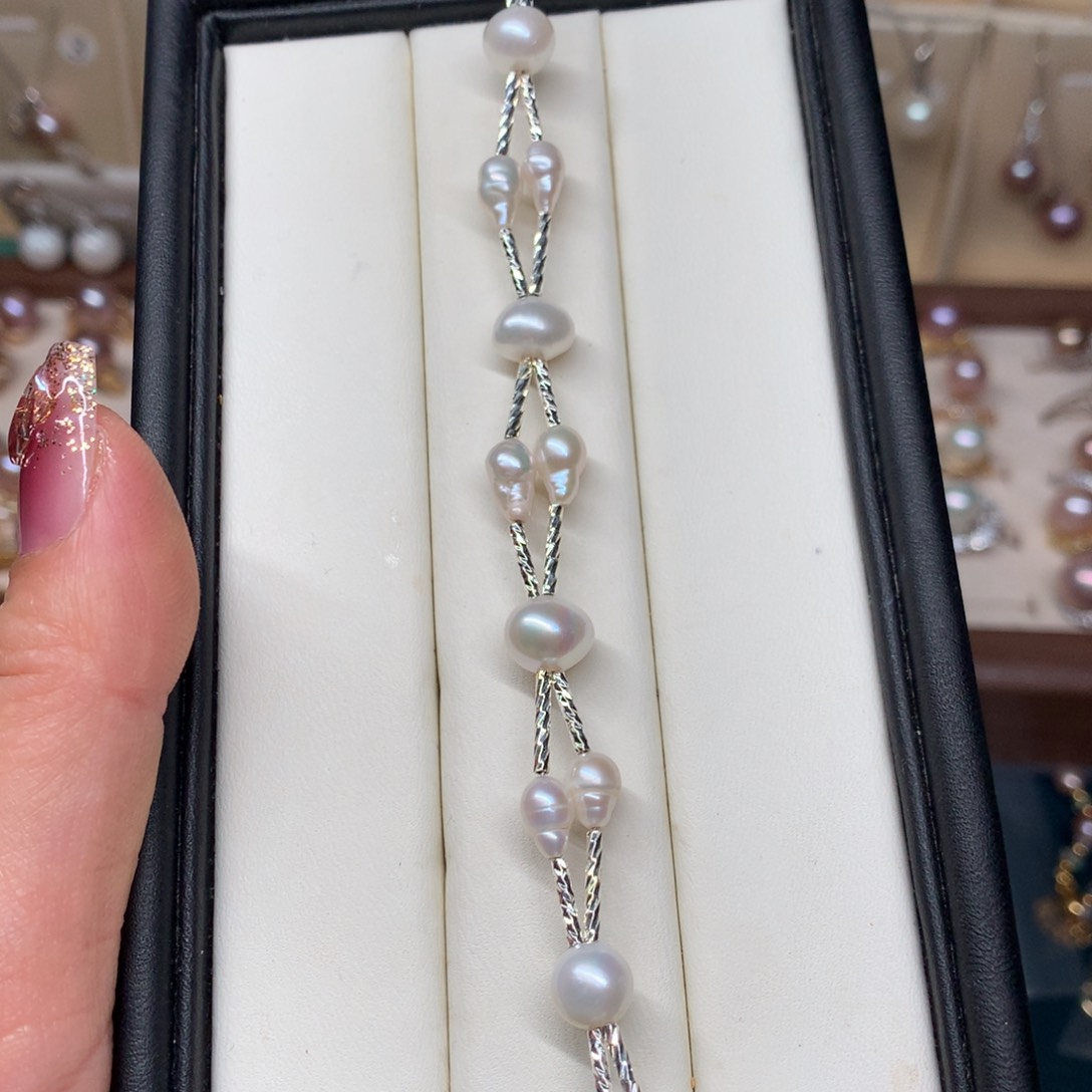 淡水珍珠手链合金