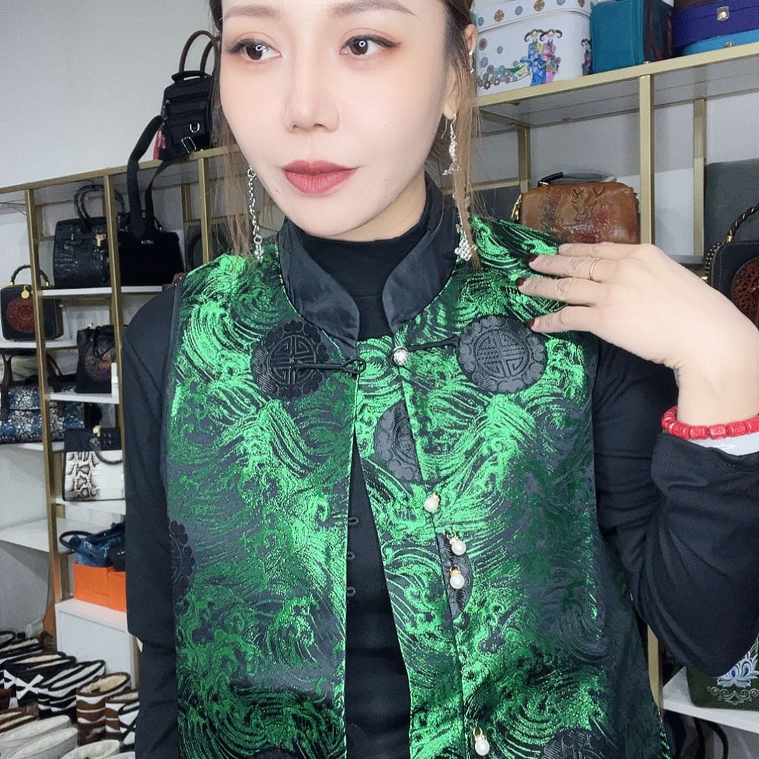 三醋酯纤维锦纶蒙古元素马甲M 