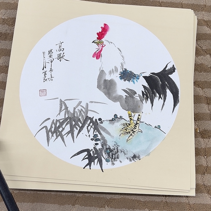 国画花鸟和花蝴蝶50.50