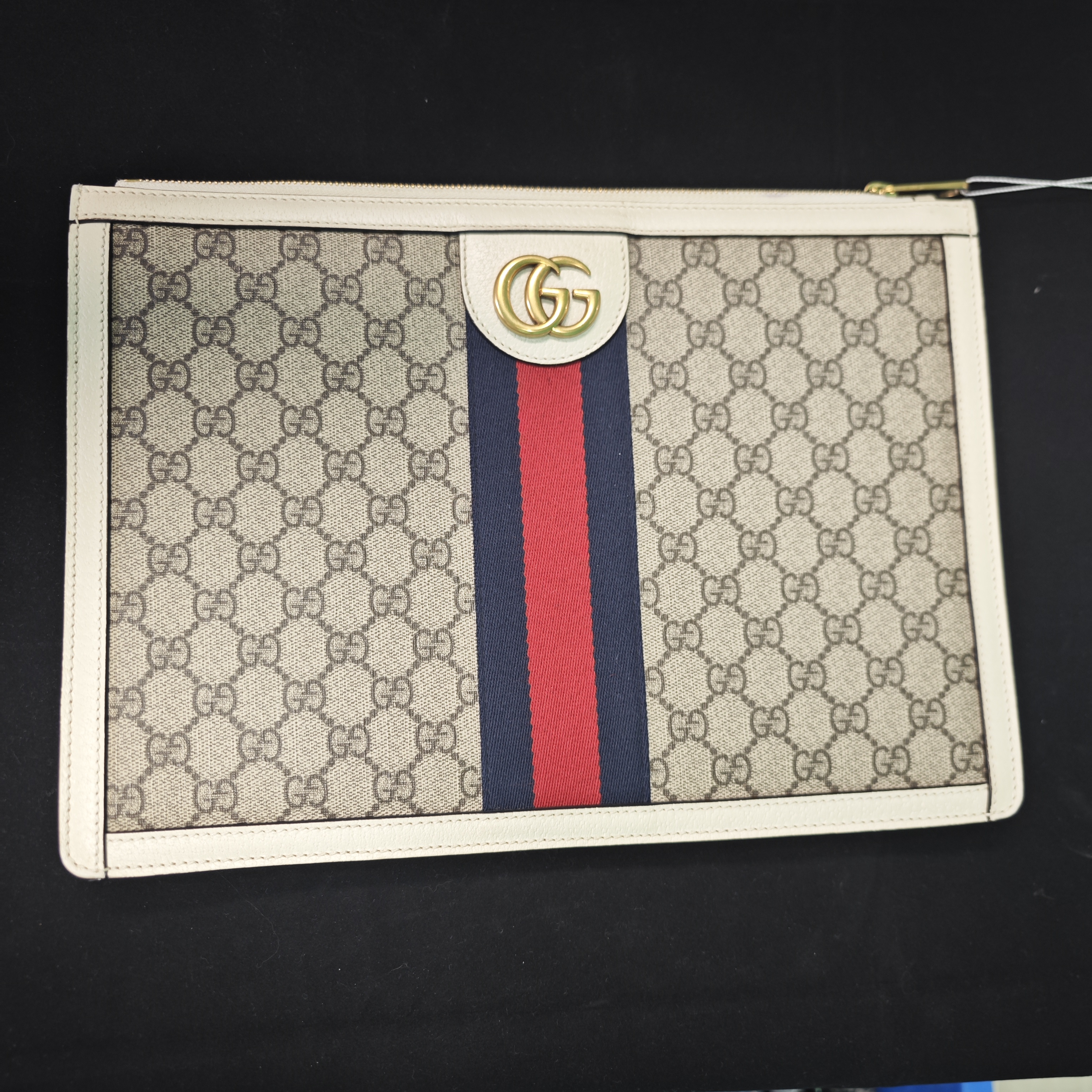 95新 GUCCI/古驰 古驰手包/白色OP系列手拿包/严选