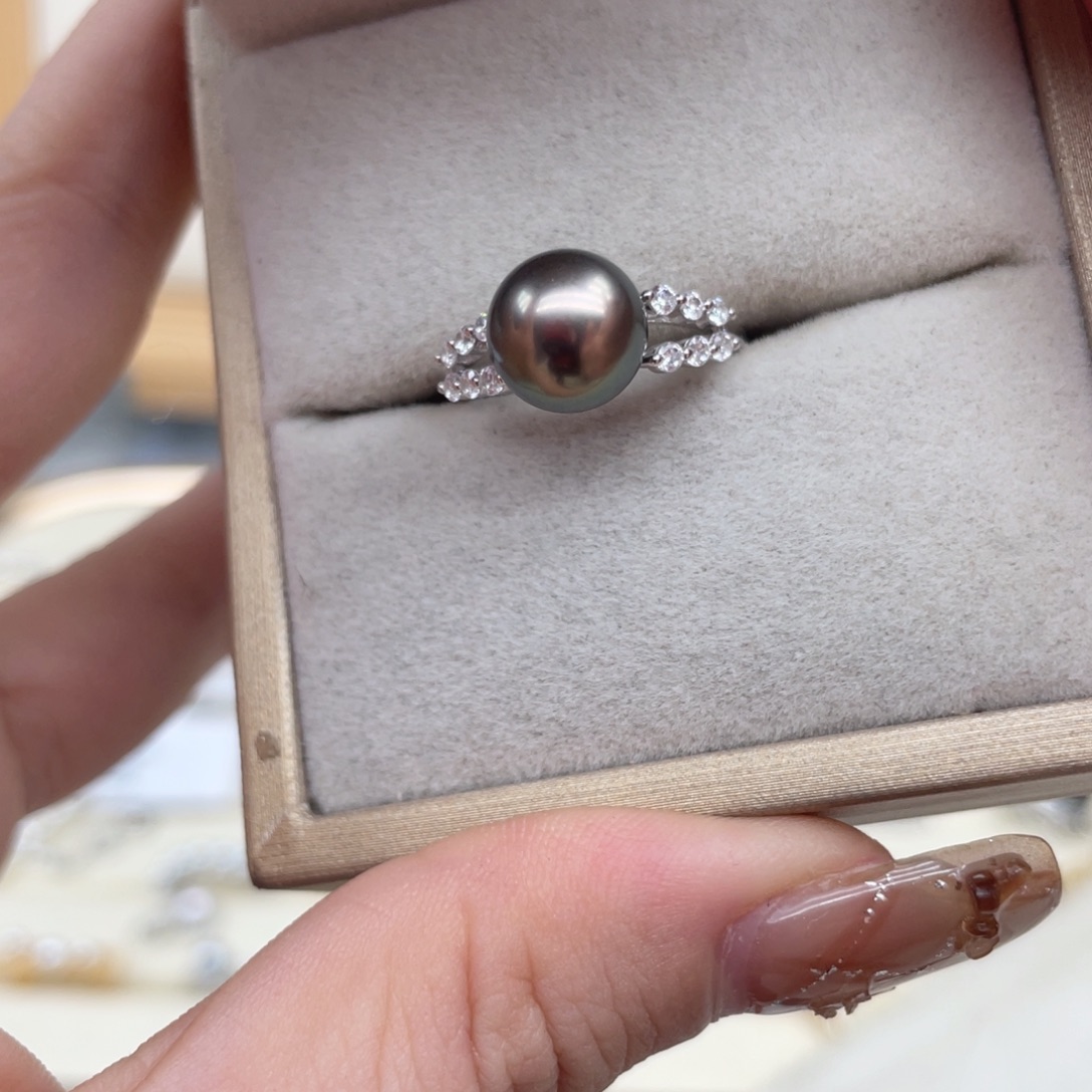 海水珍珠戒指银S925镶嵌Z165