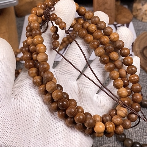 檀香木手串/手链老山檀香黑肉虎纹0.8/108沉水