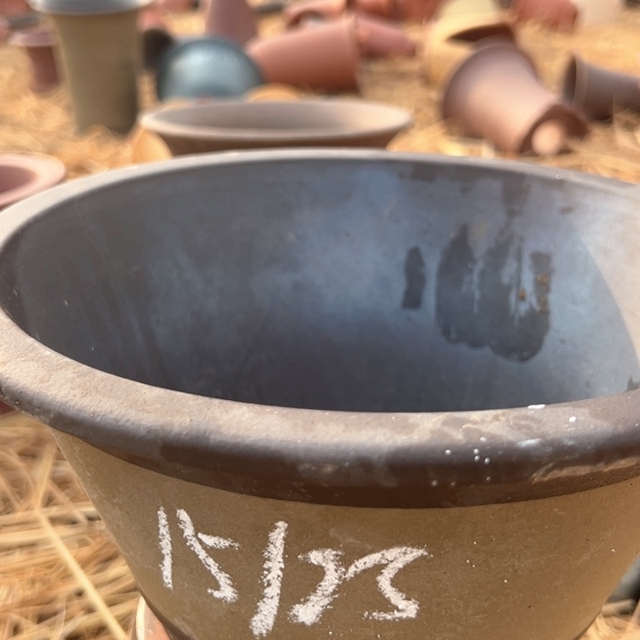 红陶紫砂碗盆口25