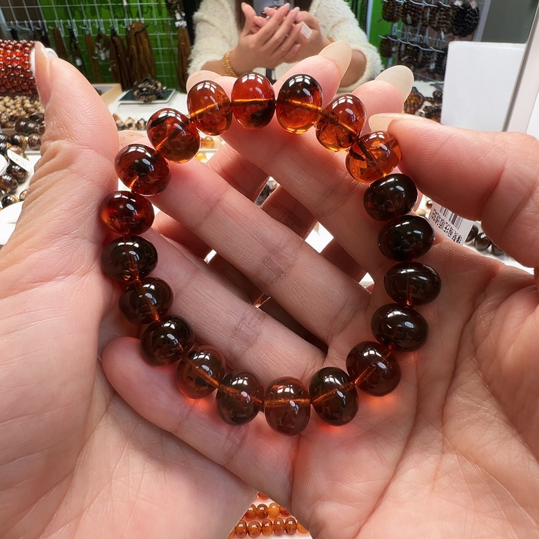 琥珀未镶嵌裸石抚顺琥珀12樱桃红