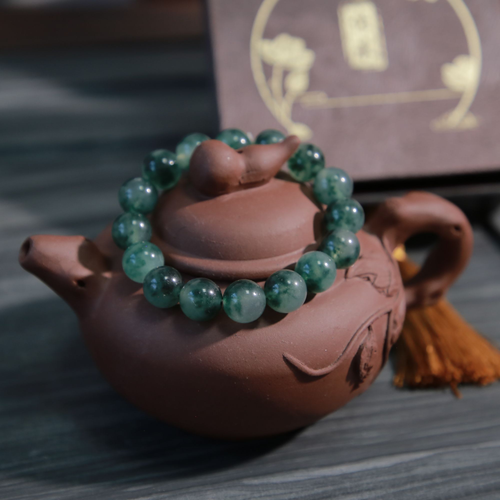 M048天然冰种翡翠手串卡1.4