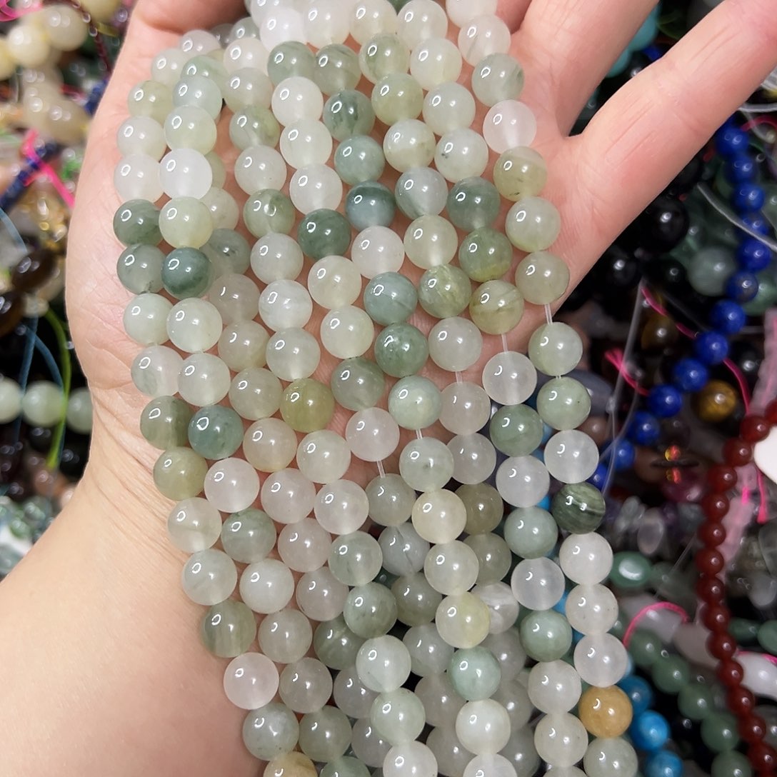 玛瑙/玉髓未镶嵌珠宝半成品，卡8天山翠2条