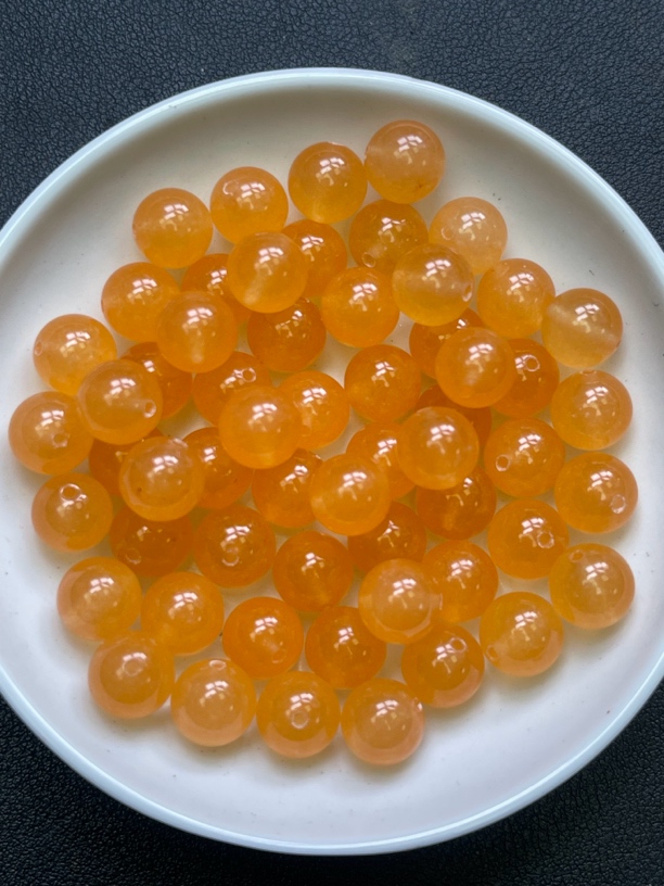 天然珠宝玉石 南红冰柿子红Q448  10MM 25颗（赠弹力绳）