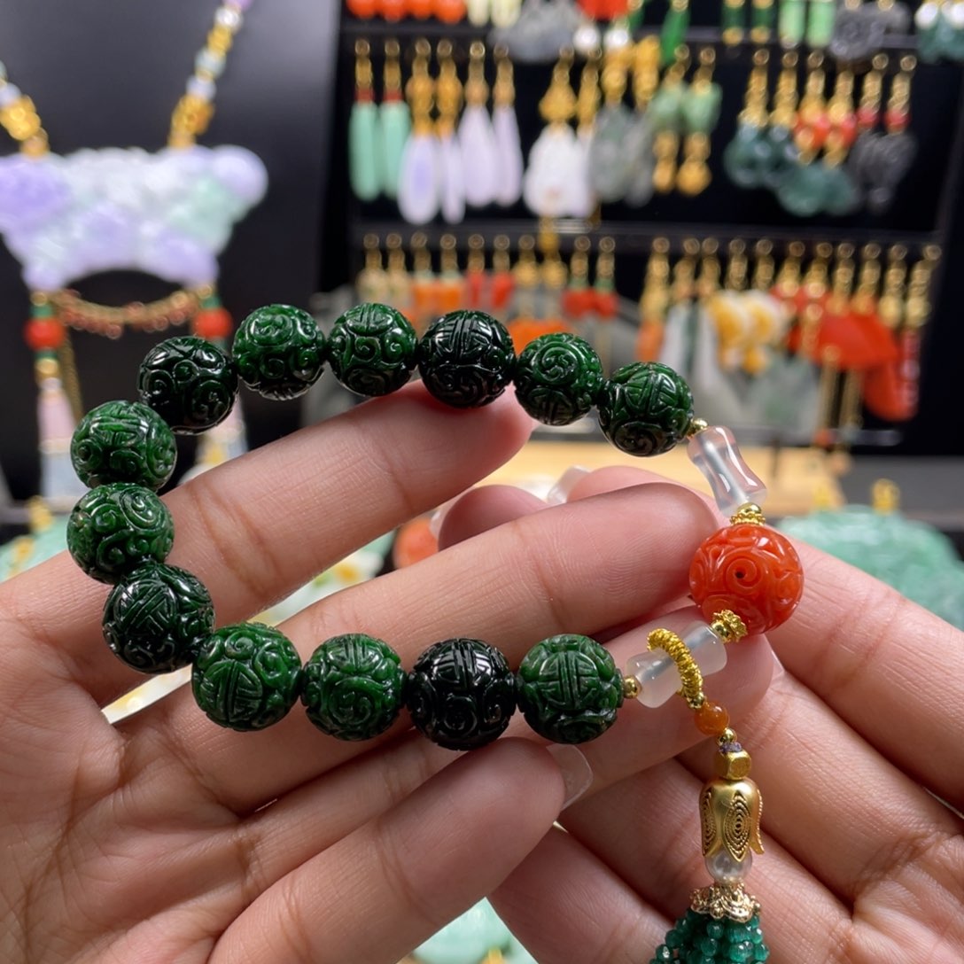 翡翠手串未镶嵌代编织