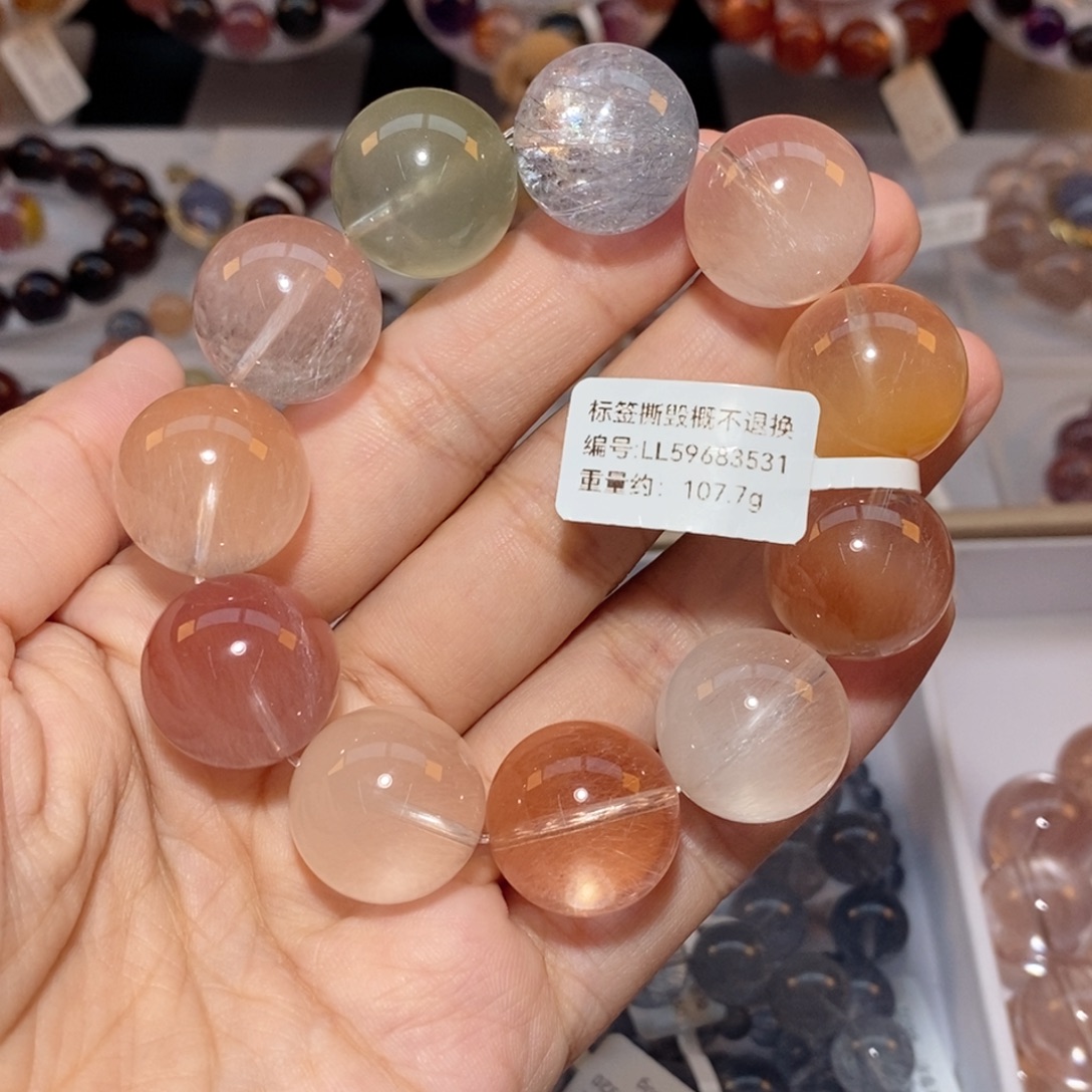 未镶嵌手链水晶彩兔毛手链19