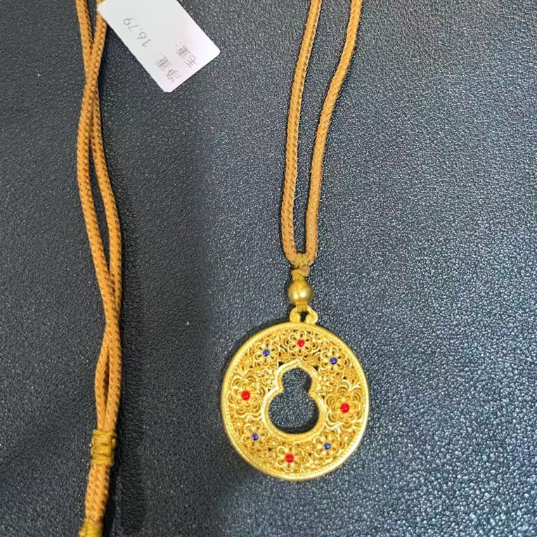 爱偲珠宝足金古法金葫芦吊坠