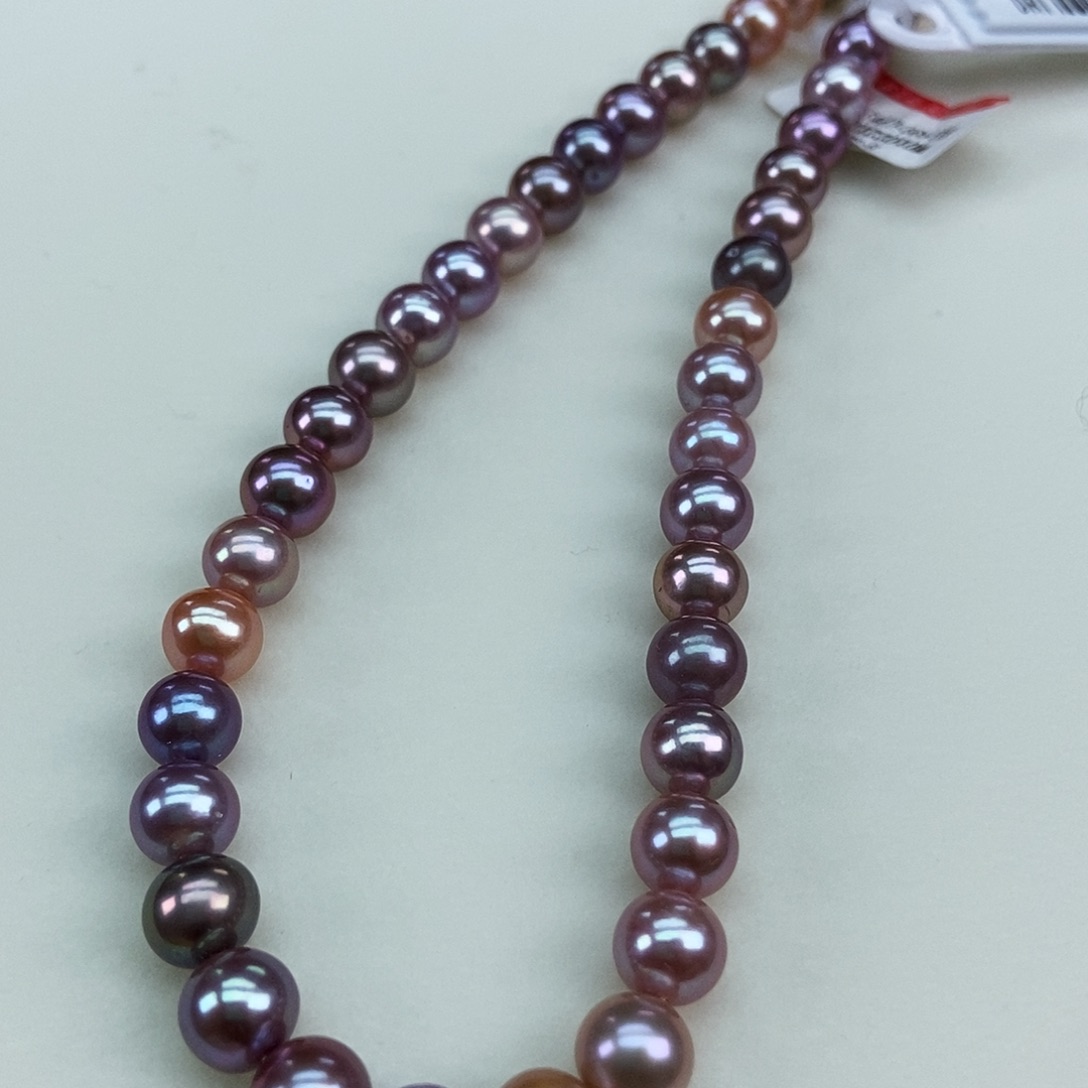 淡水珍珠8/9极强光炫彩糖果银S925镶嵌