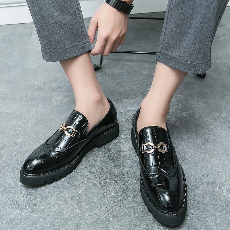 男鞋2025秋季新款英伦风黑色休闲皮鞋男士商务装上班工作潮鞋