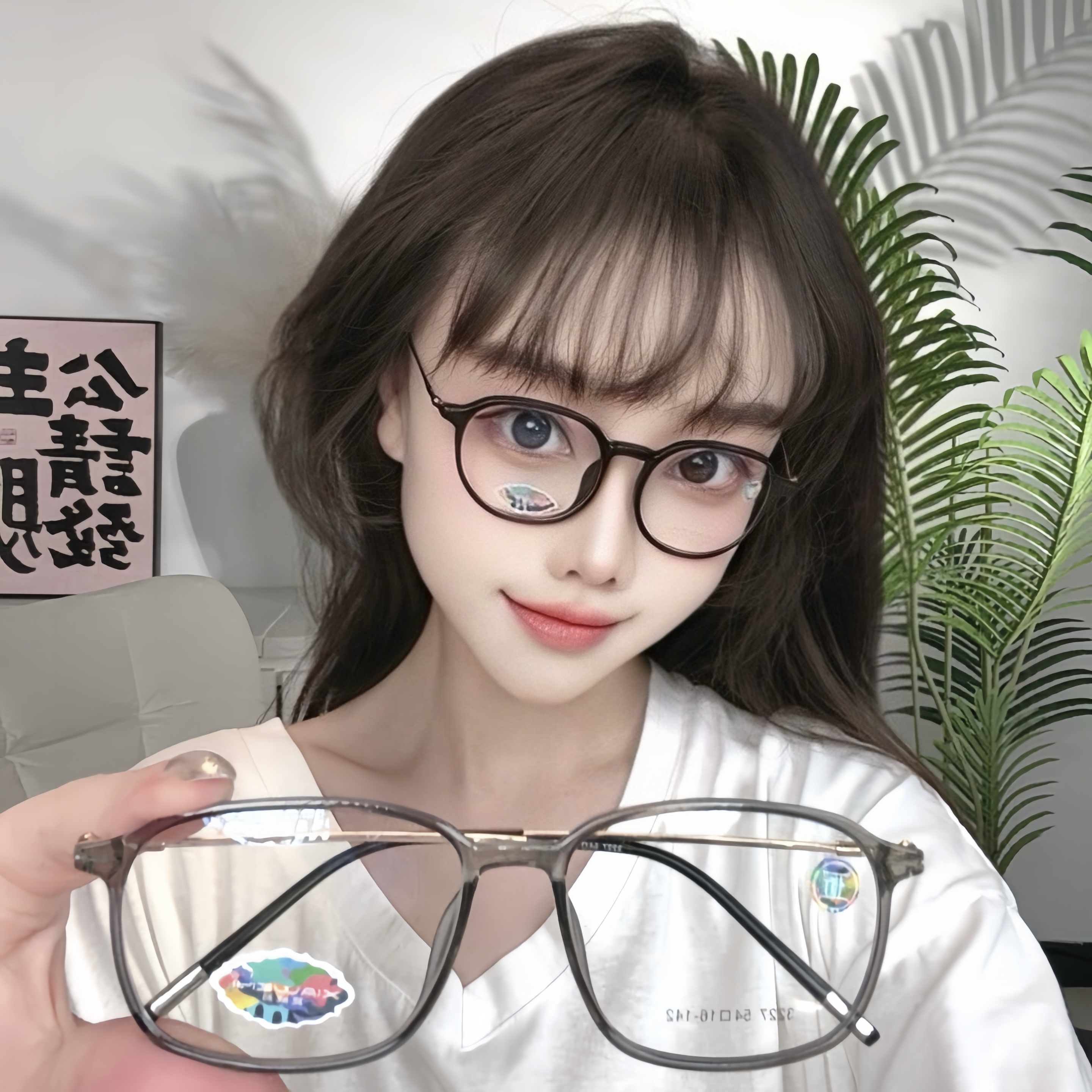 【卡某琳款】新款品牌三和进口网红钛镜腿TR镜框超轻高质工厂10付