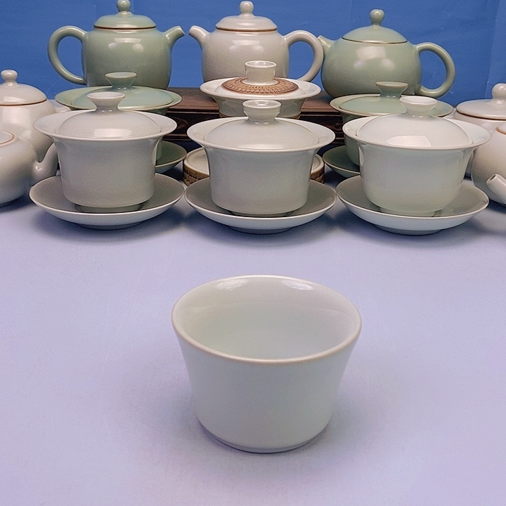 杯月白尚口杯原矿原釉原产地