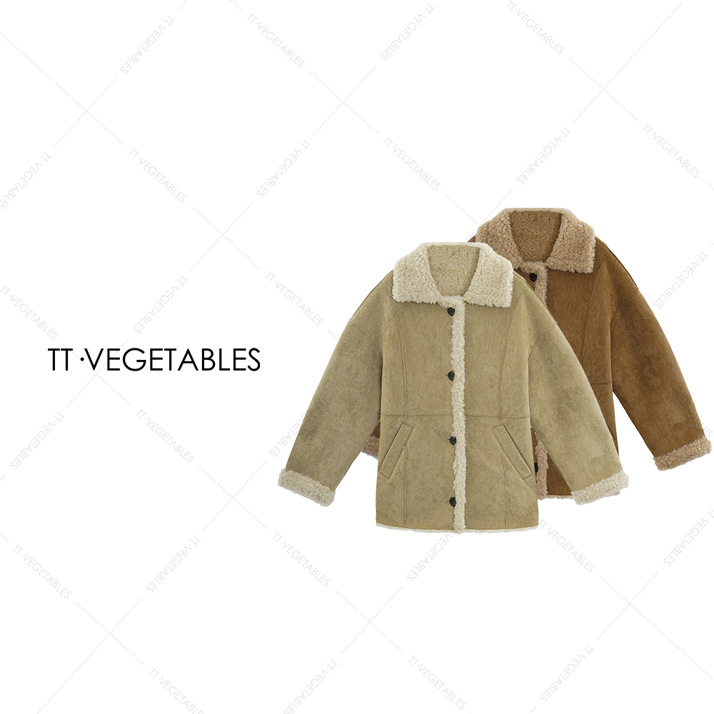 噢芬/小个子 【拾晴】秋冬重磅立领宽松气质显瘦毛毛外套522458