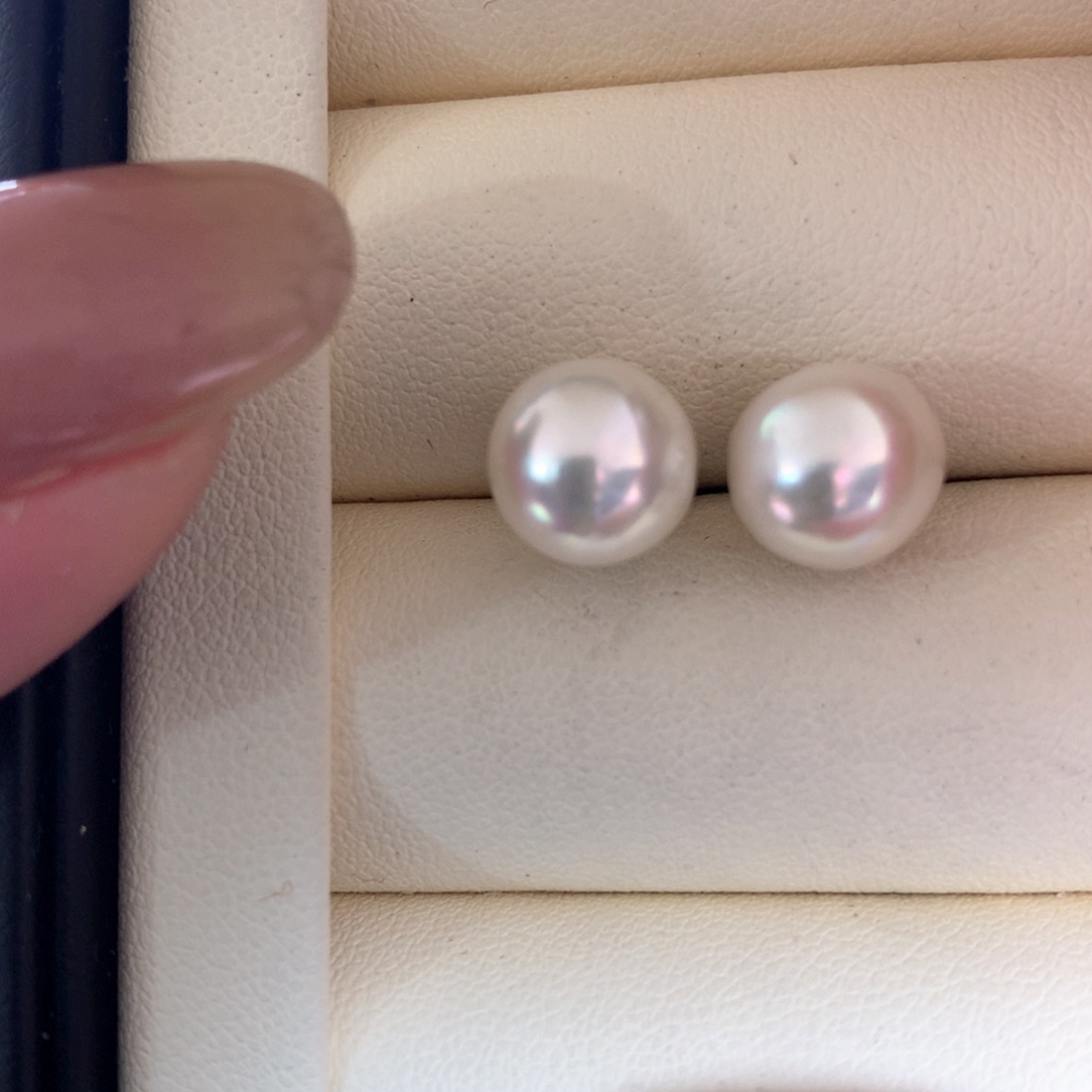 银S925镶嵌海水珍珠耳饰