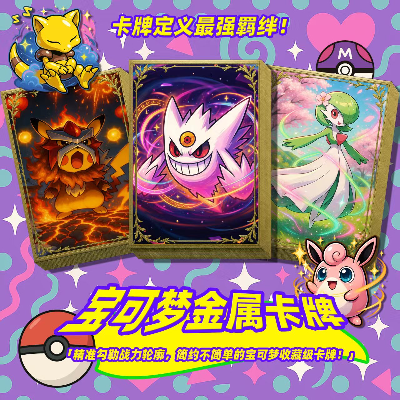 吉祥文创 宝可梦金属卡砖 收藏摆件