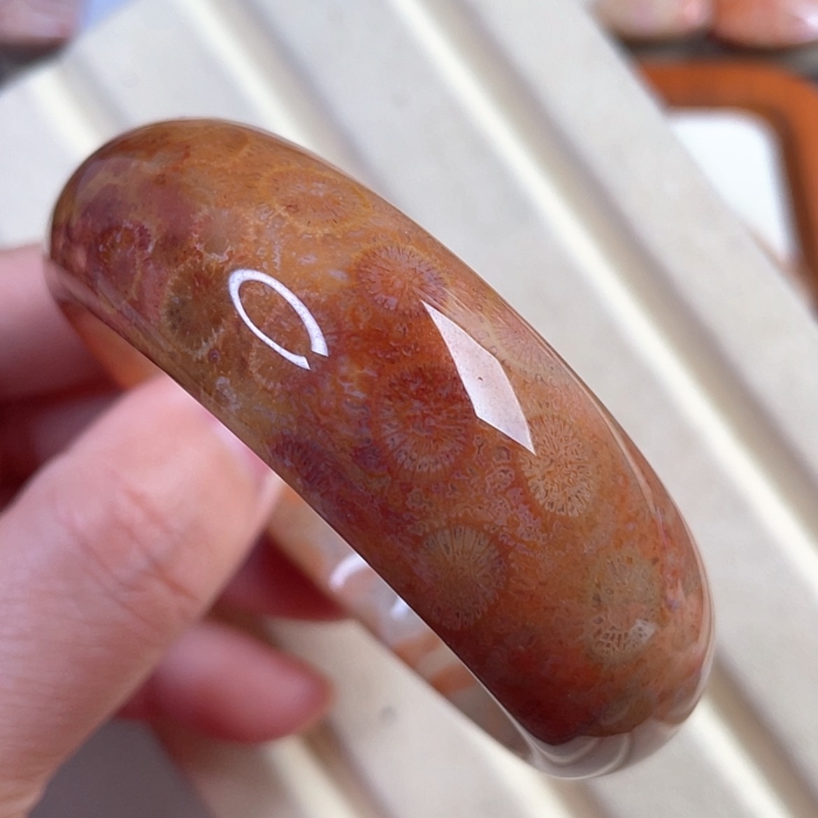 【闪购商品】硅化玉手镯未镶嵌圈口55