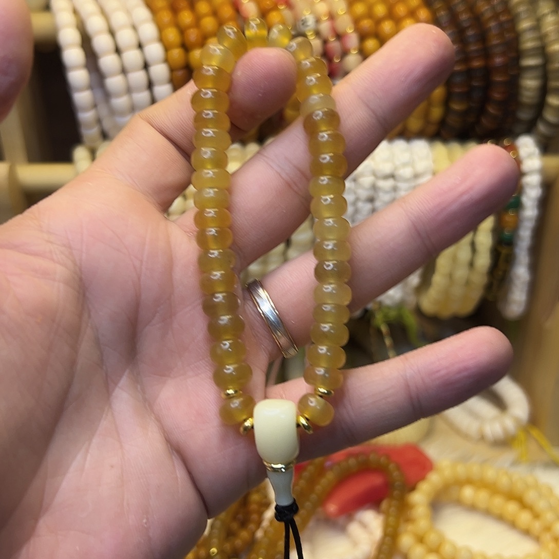 把件桃核0.9冰花羊角手持