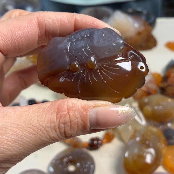 玛瑙/玉髓未镶嵌吊坠(不含链)