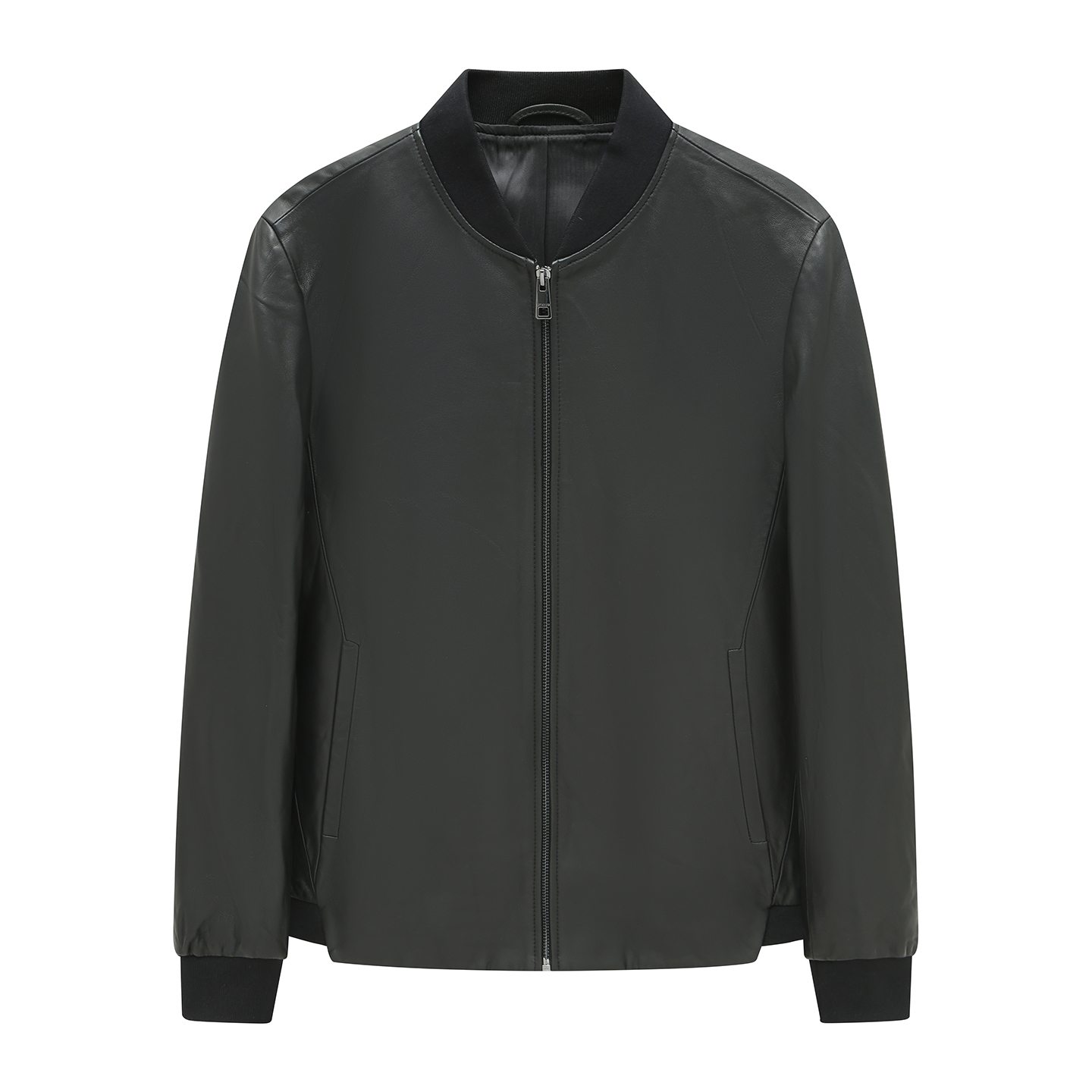 H1287春秋男士皮衣 绵羊皮革拉链商务休闲外套 时尚都市 105115