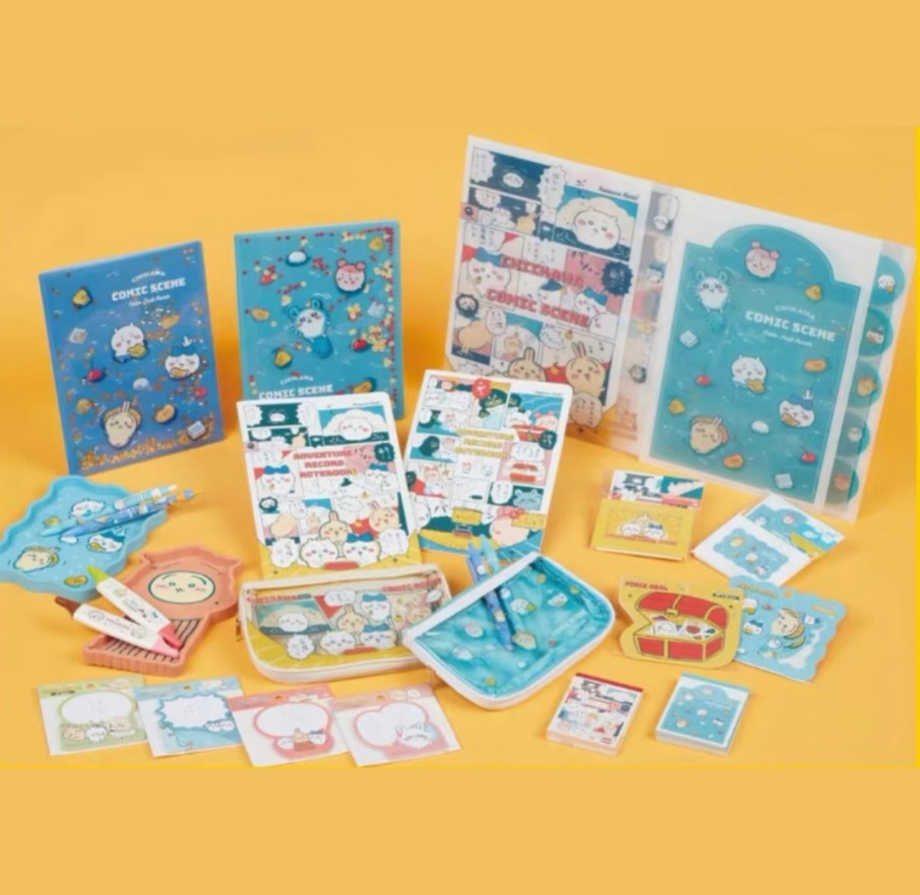 chiikawa 吉伊卡哇 日本太阳星漫画场景文具文件夹笔记本标签本