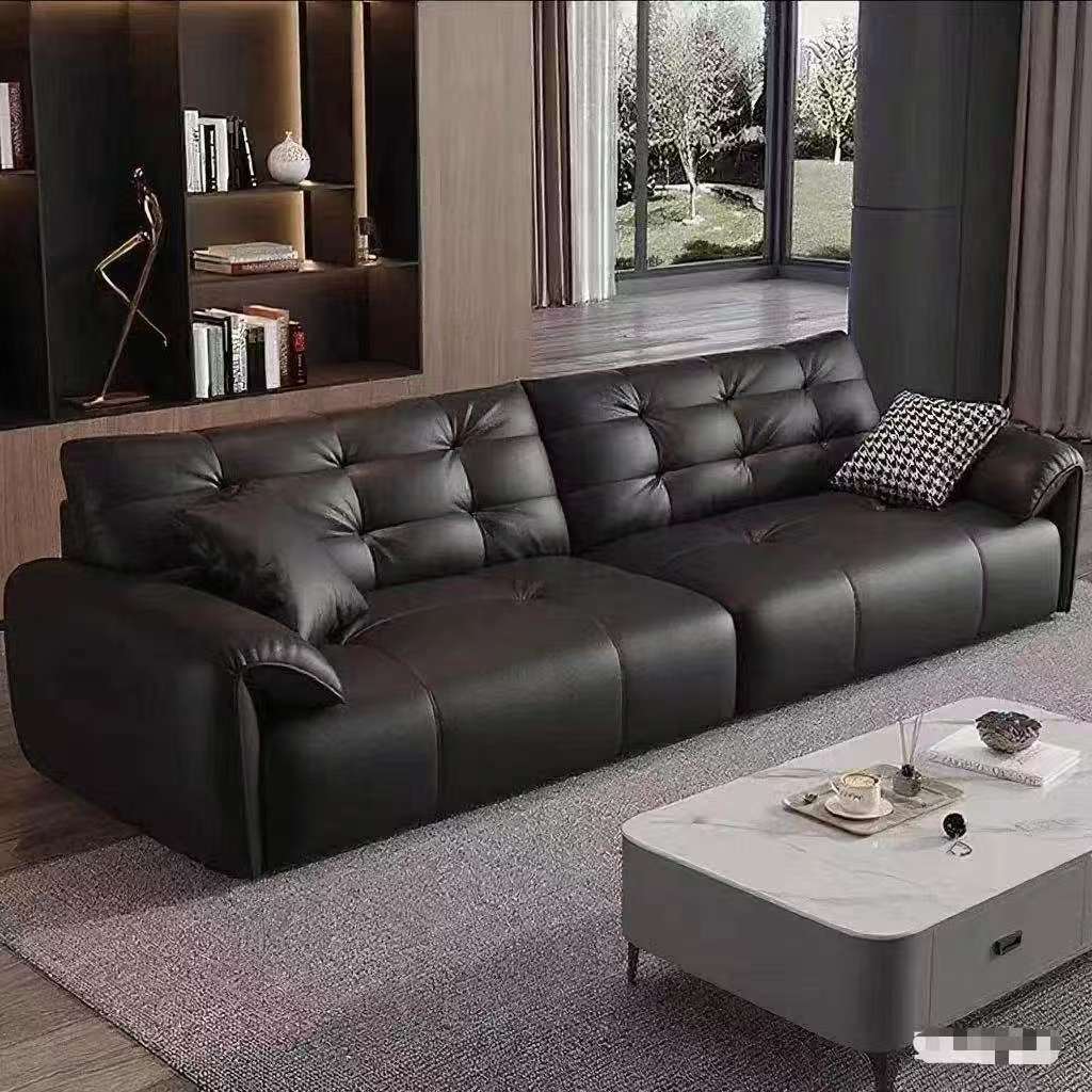 优得美【小象耳朵】A6#意式极简真皮沙发客厅沙发简约风家用沙发