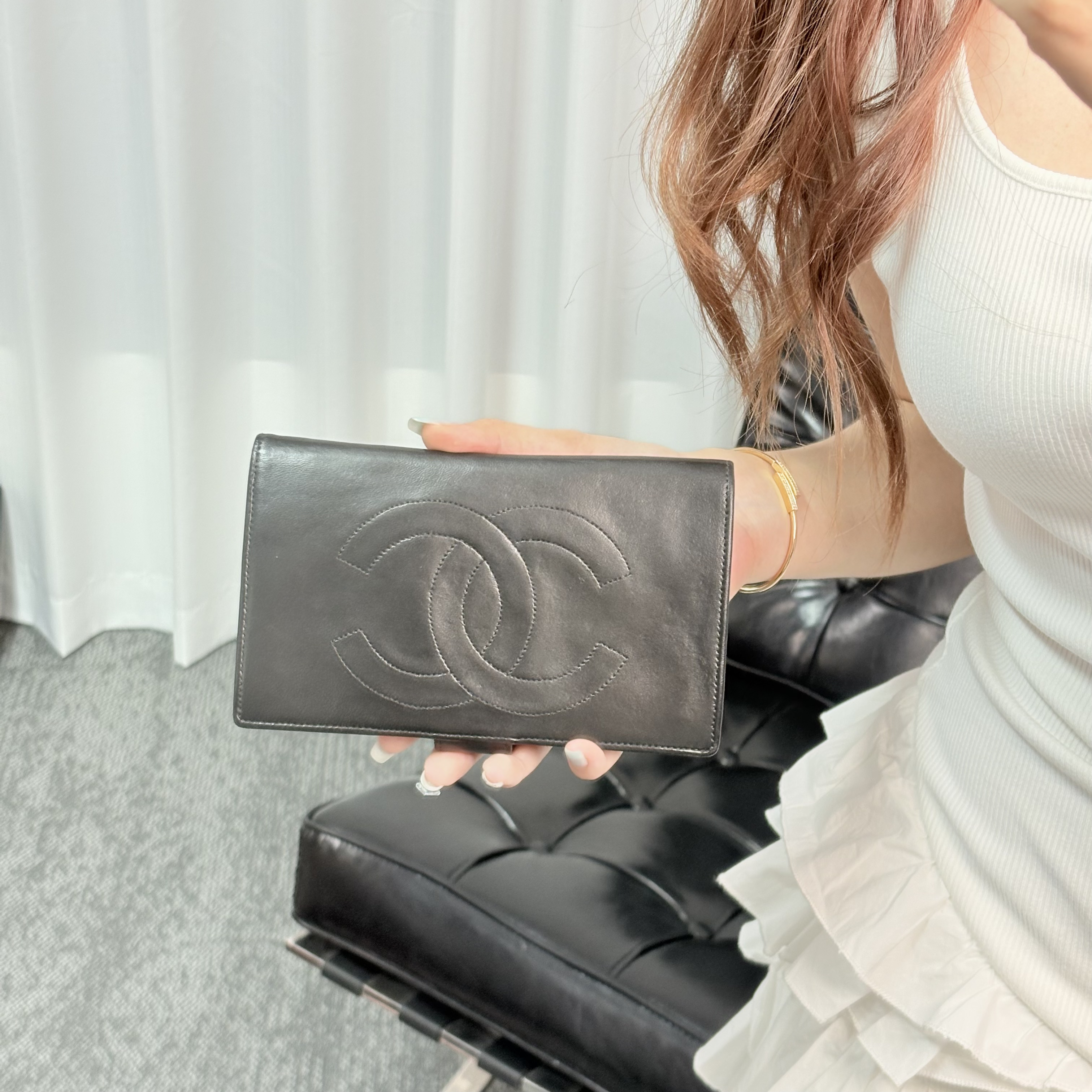 95新 Chanel/香奈儿 黑色手拿钱包xm