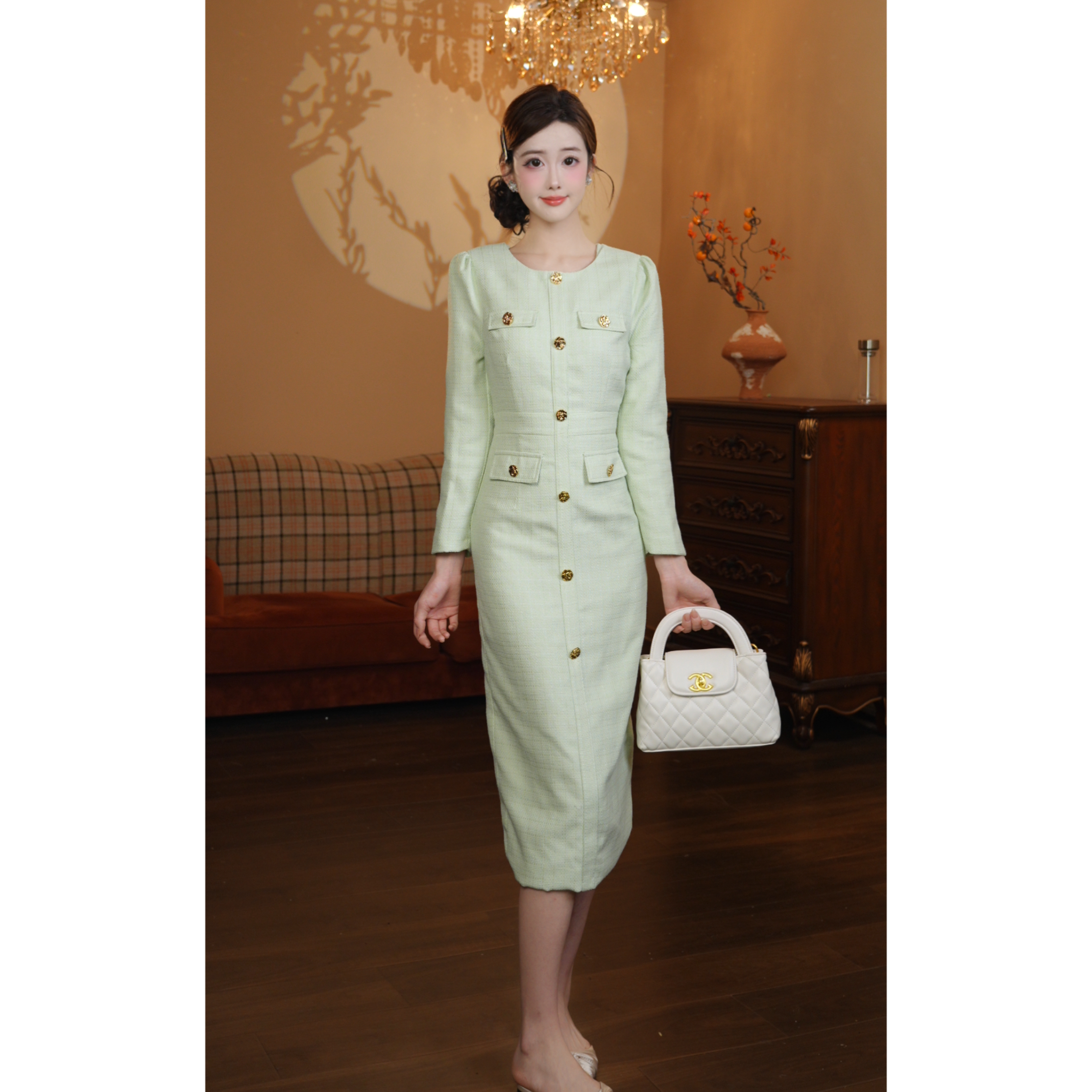 【清水定制】-799（薄荷青绿）连衣裙P576