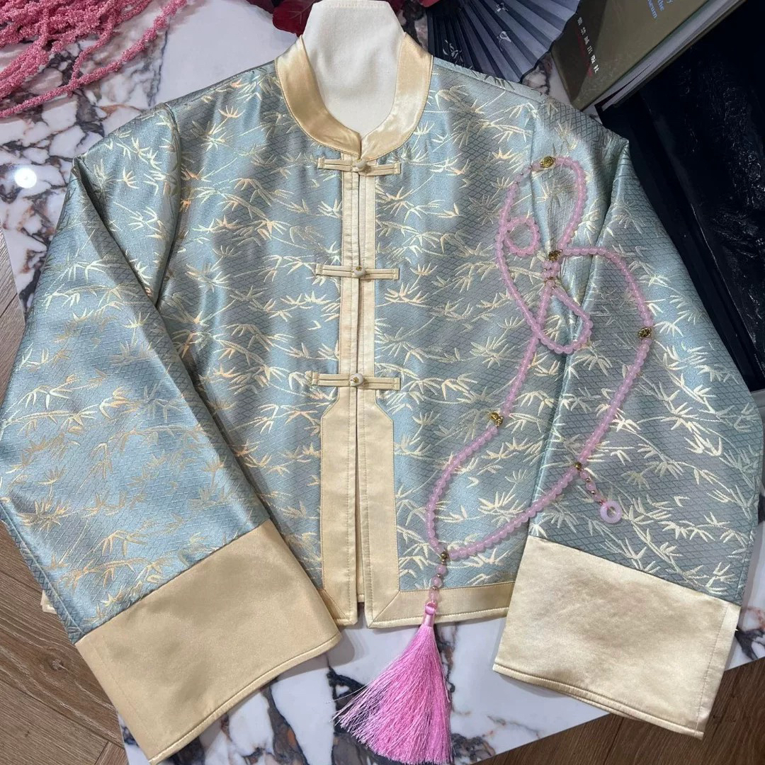 小花家竹影宋锦外套