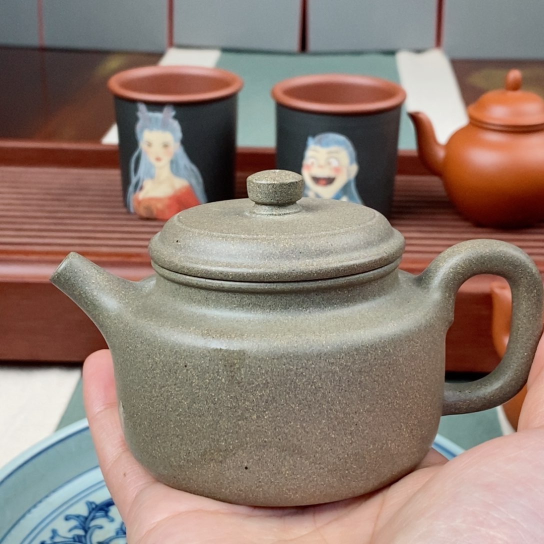 紫砂茶壶沙皮青德中160毫升半手工
