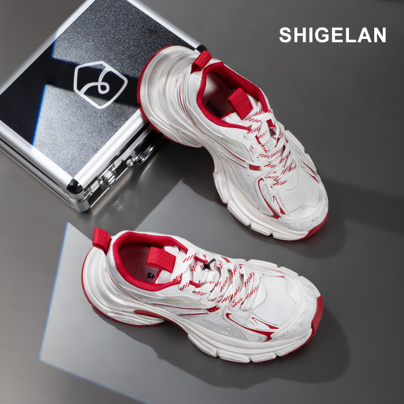 诗歌兰25新年款复古洋气撞色拼接真皮厚底增高百搭老爹鞋女316-05